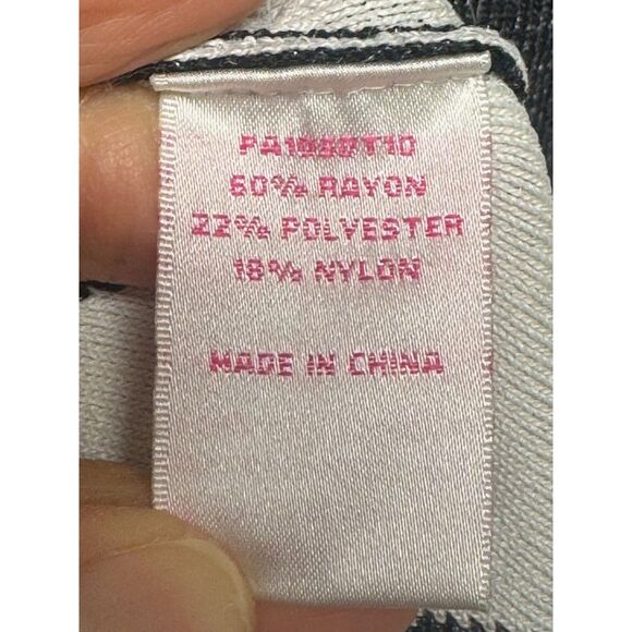 PARKER Aztec Bodycon Sweater Dress Shimmer Black/White, Sz M - Picture 8 of 9